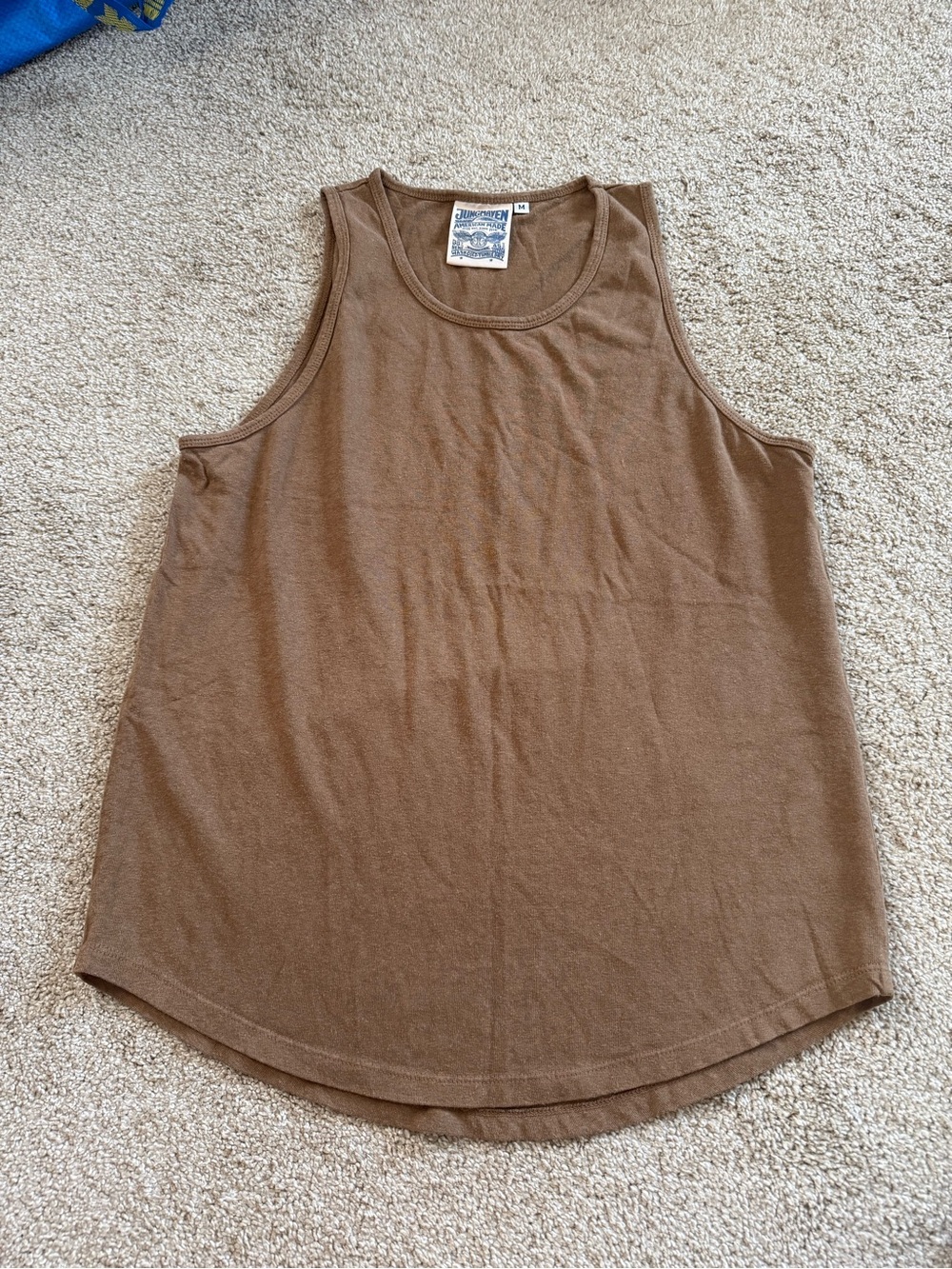 Jungmaven Brown Men’s Hemp Blend Curved Hem Tank Top Size Medium
